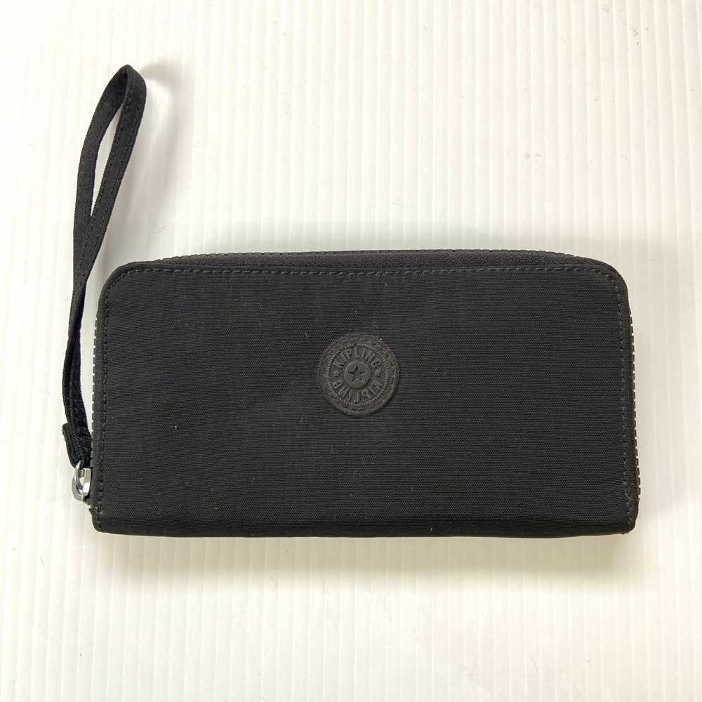 Kipling Alia Black Nylon Zip Around Wristlet Wallet